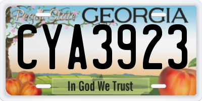 GA license plate CYA3923