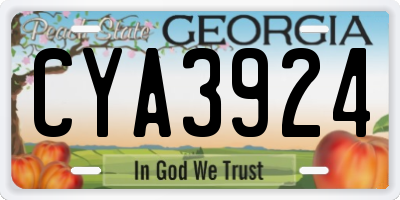 GA license plate CYA3924