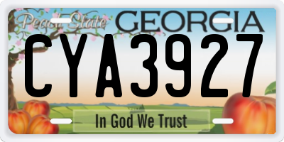 GA license plate CYA3927