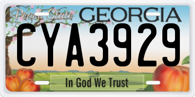 GA license plate CYA3929