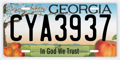 GA license plate CYA3937