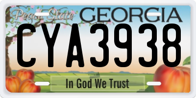 GA license plate CYA3938