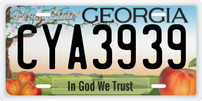 GA license plate CYA3939