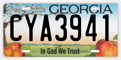 GA license plate CYA3941