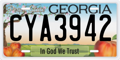 GA license plate CYA3942