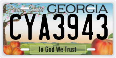 GA license plate CYA3943