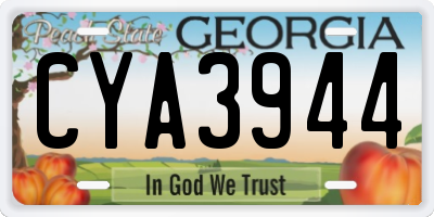 GA license plate CYA3944