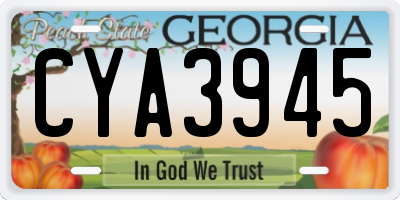 GA license plate CYA3945
