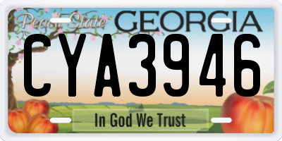 GA license plate CYA3946