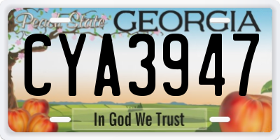 GA license plate CYA3947