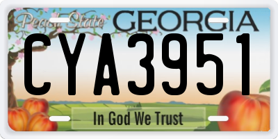 GA license plate CYA3951