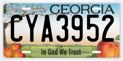 GA license plate CYA3952