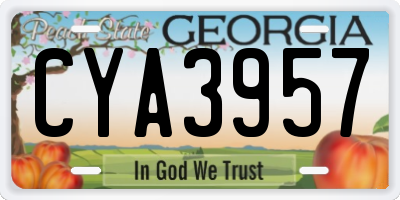 GA license plate CYA3957