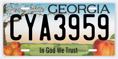 GA license plate CYA3959