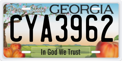 GA license plate CYA3962