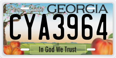 GA license plate CYA3964