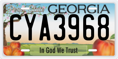 GA license plate CYA3968