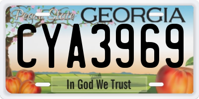 GA license plate CYA3969