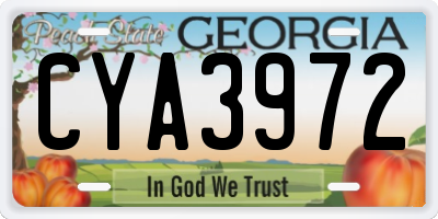 GA license plate CYA3972