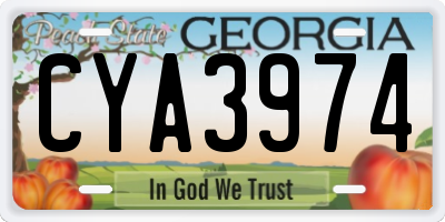 GA license plate CYA3974