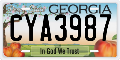 GA license plate CYA3987