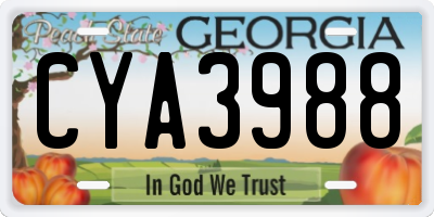 GA license plate CYA3988