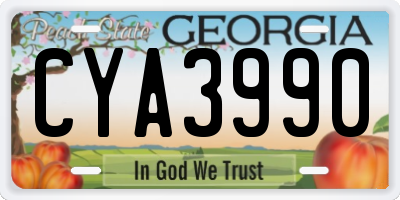 GA license plate CYA3990