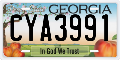 GA license plate CYA3991