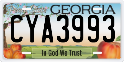 GA license plate CYA3993