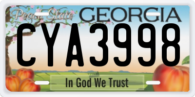 GA license plate CYA3998
