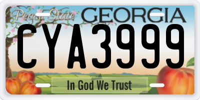 GA license plate CYA3999