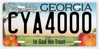 GA license plate CYA4000