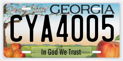 GA license plate CYA4005