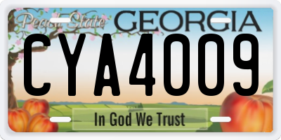 GA license plate CYA4009