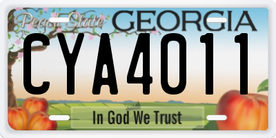 GA license plate CYA4011