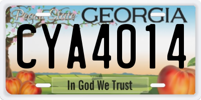 GA license plate CYA4014