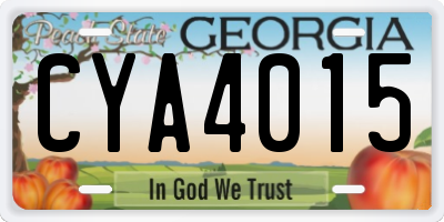 GA license plate CYA4015