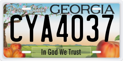 GA license plate CYA4037
