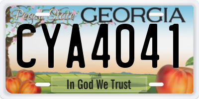 GA license plate CYA4041