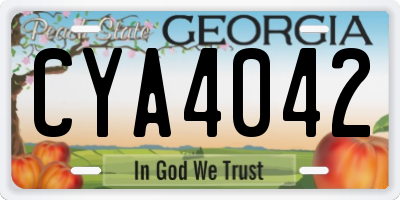 GA license plate CYA4042