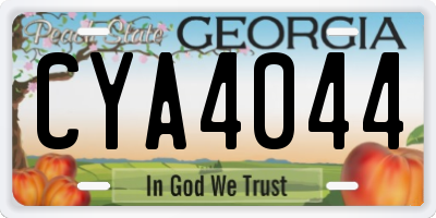 GA license plate CYA4044