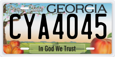 GA license plate CYA4045