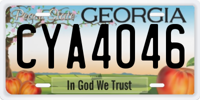 GA license plate CYA4046
