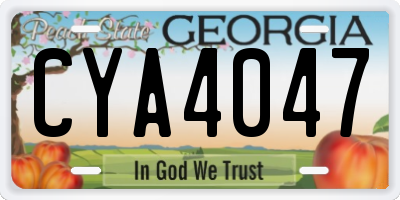 GA license plate CYA4047