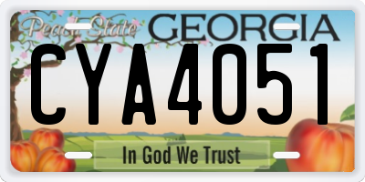 GA license plate CYA4051
