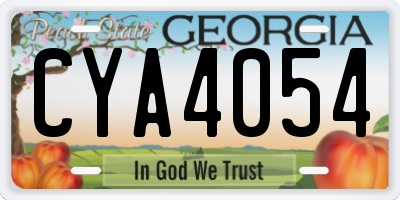 GA license plate CYA4054