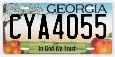 GA license plate CYA4055