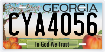 GA license plate CYA4056