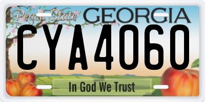 GA license plate CYA4060
