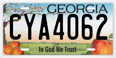 GA license plate CYA4062